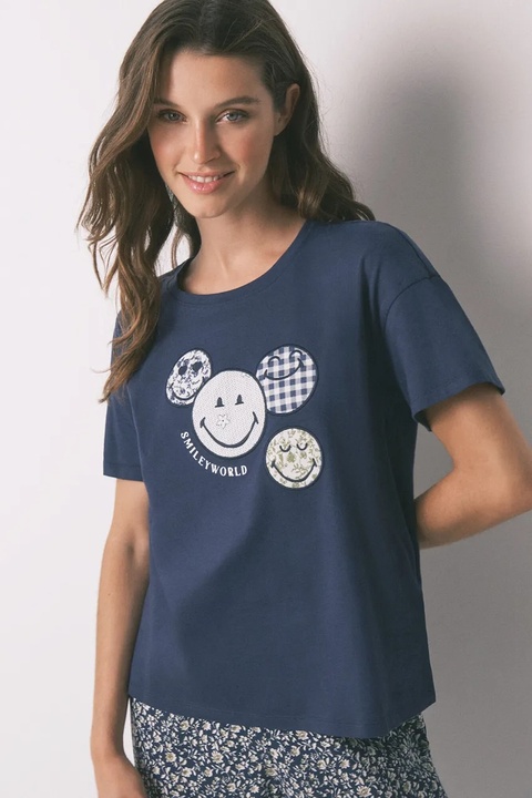 women'secret piżama bawełniana damska kolor granatowy bawełniana 3132148 - zdjęcie produktu nr 2