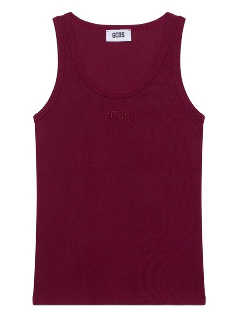 GCDS ribbed embroidered tank top - zdjęcie produktu nr 1