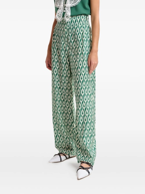 Essentiel Antwerp Ihalton geometric-print trousers - Green - zdjęcie produktu nr 2
