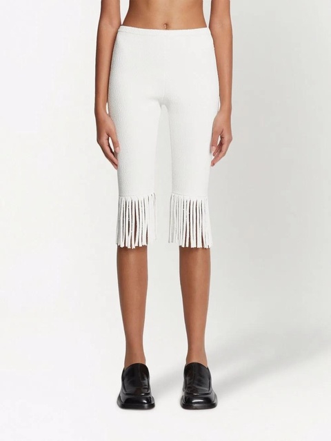 Proenza Schouler textured fringed biker shorts - White - zdjęcie produktu nr 2