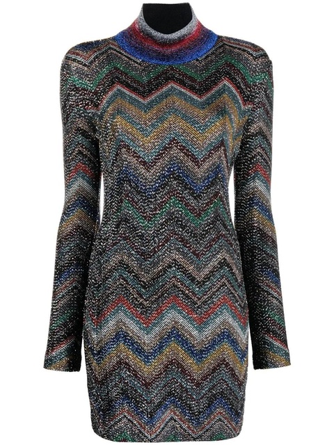 Missoni zig-zag knitted minidress - Black - zdjęcie produktu nr 1