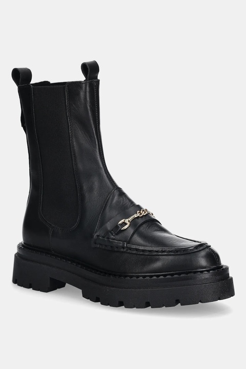 Steve Madden sztyblety skórzane Kasey damskie kolor czarny na płaskim obcasie 11004947 - zdjęcie produktu nr 1