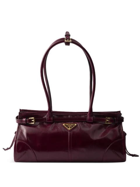 Prada medium Bonnie leather handle tote bag - Red - zdjęcie produktu nr 1