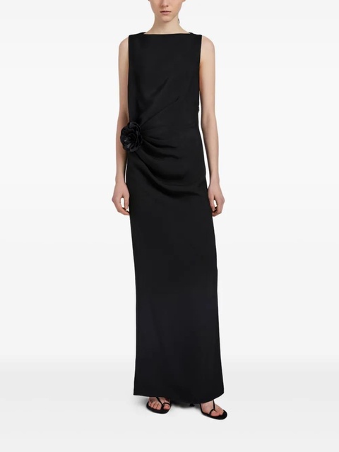 Proenza Schouler flower-embellished draped dress - Black - zdjęcie produktu nr 1