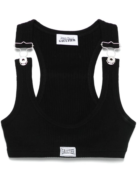 Jean Paul Gaultier overall-clip patch crop top - Black - zdjęcie produktu nr 1