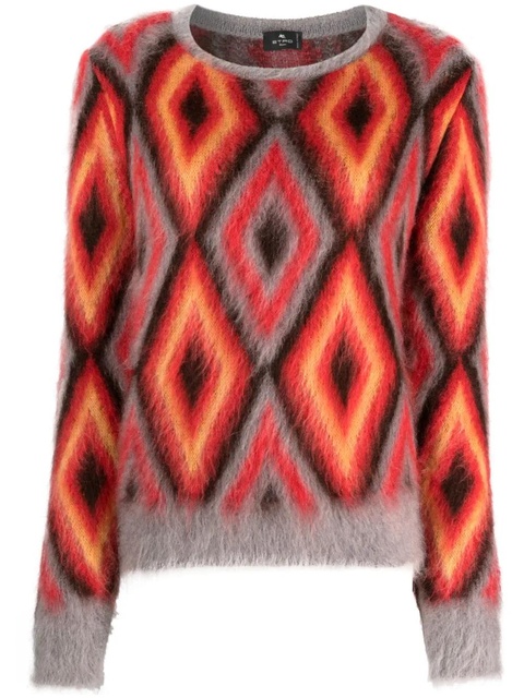 ETRO intarsia-knit round-neck jumper - Grey - zdjęcie produktu nr 1