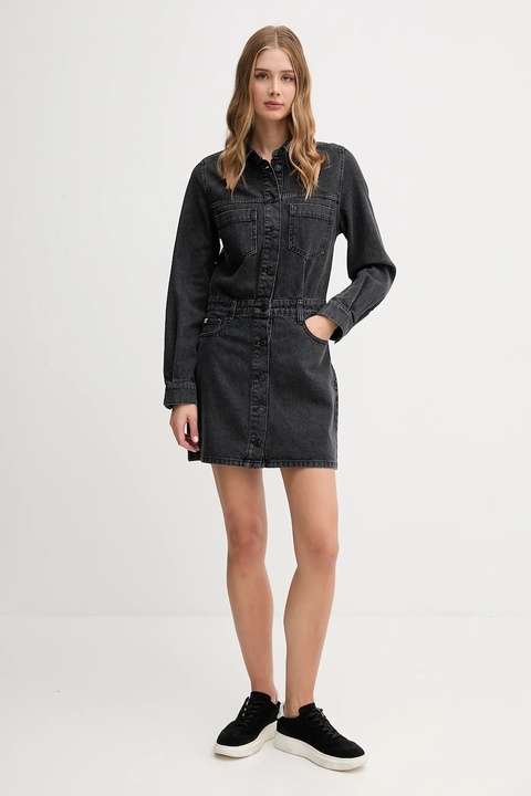 Dkny sukienka jeansowa kolor szary mini rozkloszowana DJ5D9064 - zdjęcie produktu nr 2