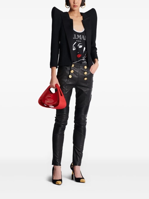 Balmain leather skinny trousers - Black - zdjęcie produktu nr 2