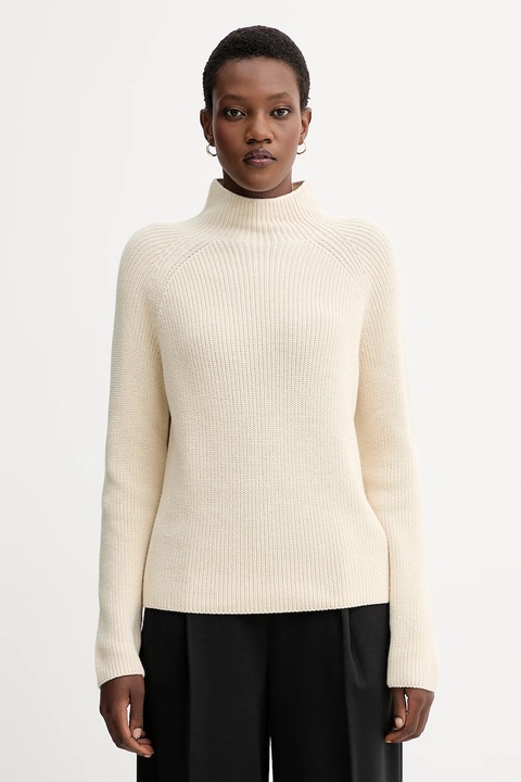 Marc O'Polo sweter bawełniany kolor beżowy z półgolfem M09605960009 - zdjęcie produktu nr 1
