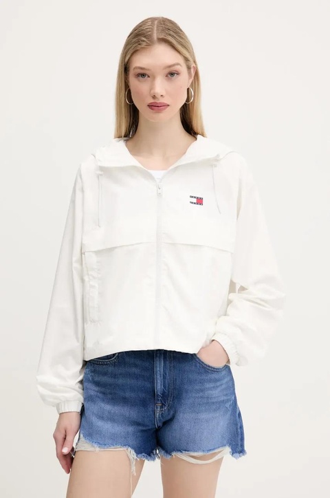 Tommy Jeans kurtka kolor biały przejściowa oversize DW0DW20672 - zdjęcie produktu nr 1