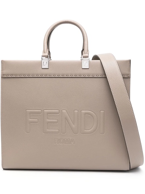 FENDI Sunshine leather tote bag - Grey - zdjęcie produktu nr 1