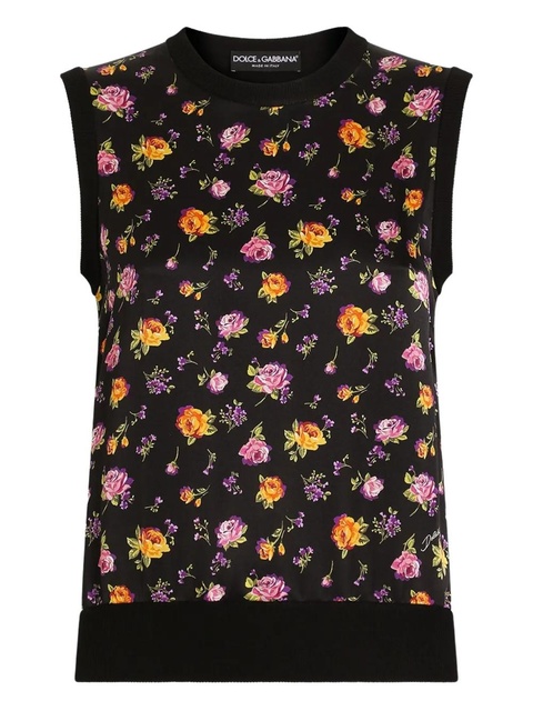 Dolce & Gabbana floral tank top - Black - zdjęcie produktu nr 1