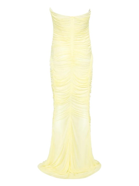 Blumarine strapless ruched maxi dress - Yellow - zdjęcie produktu nr 2