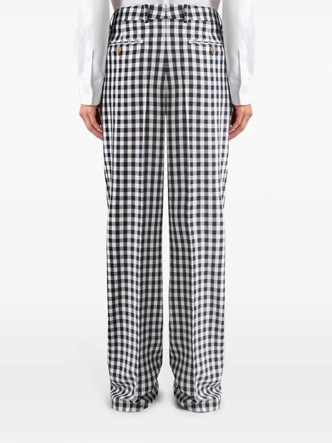 ETRO gingham-print straight trousers - Blue - zdjęcie produktu nr 2