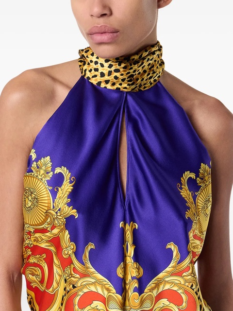 Versace baroque-print halterneck top - Yellow - zdjęcie produktu nr 2