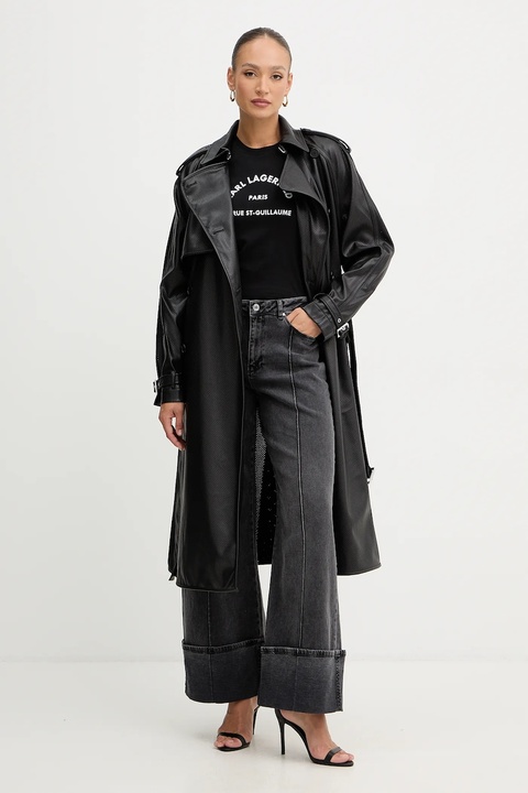 Karl Lagerfeld t-shirt bawełniany damski kolor czarny B1W17033 - zdjęcie produktu nr 2