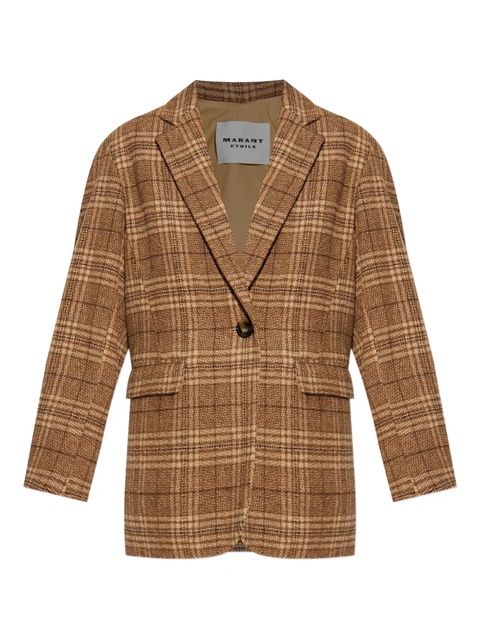 MARANT ÉTOILE Limiza checkered wool coat - Brown - zdjęcie produktu nr 1
