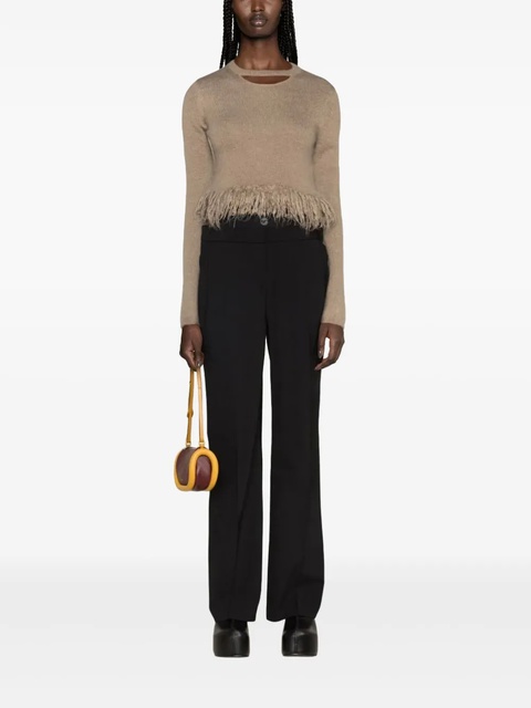 JW Anderson fringed-hem cropped jumper - Brown - zdjęcie produktu nr 1