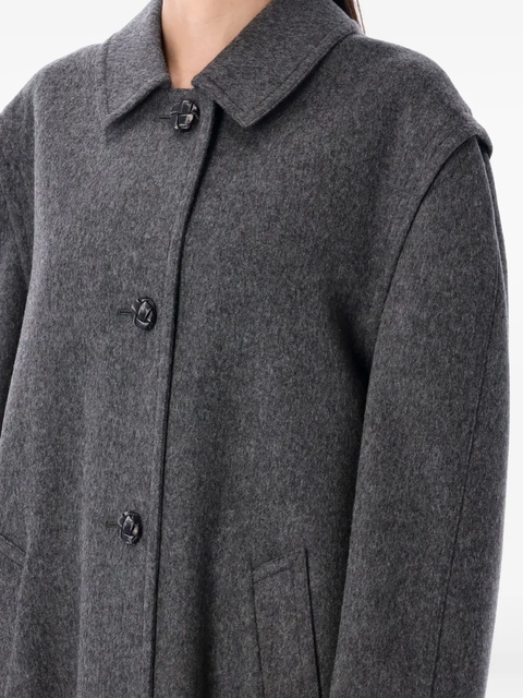 Prada buttoned-fastening wool oversized coat - Grey - zdjęcie produktu nr 2