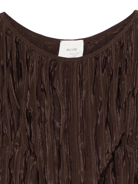 Alysi tie-detail pleated top - Brown - zdjęcie produktu nr 2