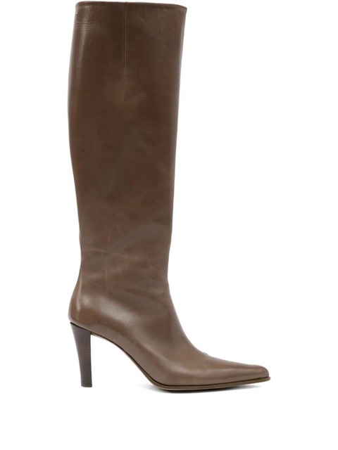 MM6 Maison Margiela pointed-toe knee-high boots - Brown - zdjęcie produktu nr 2