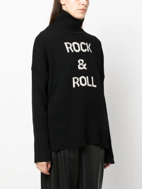 Zadig&Voltaire funnel-neck intarsia-knit jumper - Black - zdjęcie produktu nr 2