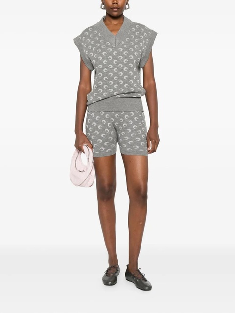 Marine Serre moon-jacquard V-neck vest - Grey - zdjęcie produktu nr 2