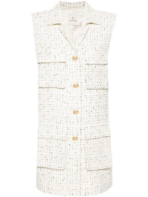 ANINE BING single-breasted tweed gilet - Neutrals - zdjęcie produktu nr 1