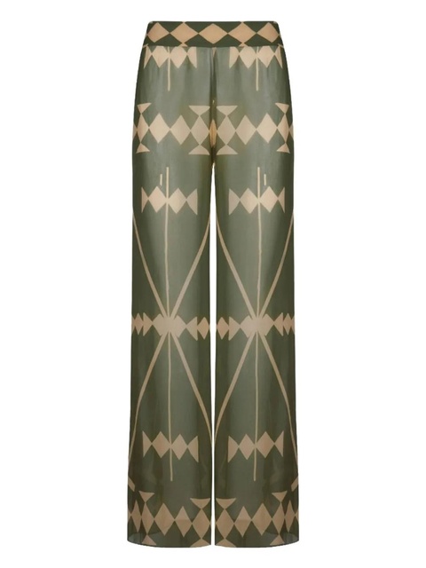 Johanna Ortiz geometric-print trousers - Green - zdjęcie produktu nr 1