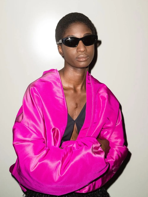 Balenciaga Eyewear Twist logo-print sunglasses - Black - zdjęcie produktu nr 1