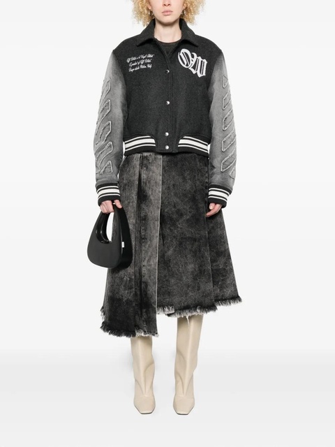 Off-White varsity-style bomber jacket - Black - zdjęcie produktu nr 1