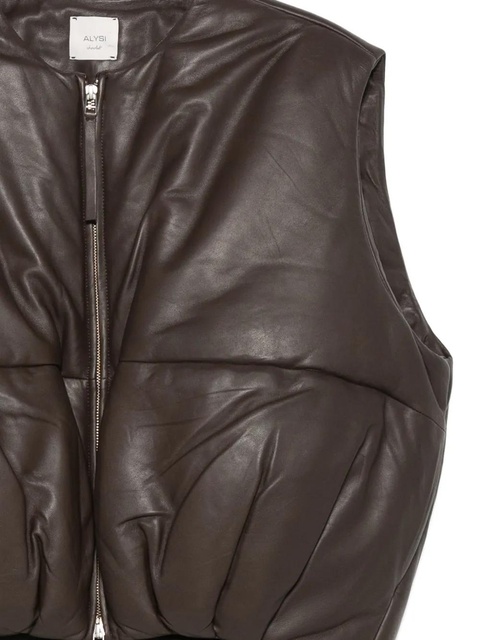 Alysi quilted leather vest - Brown - zdjęcie produktu nr 2