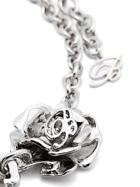 Blumarine rose-motif necklace - Silver - zdjęcie produktu nr 2