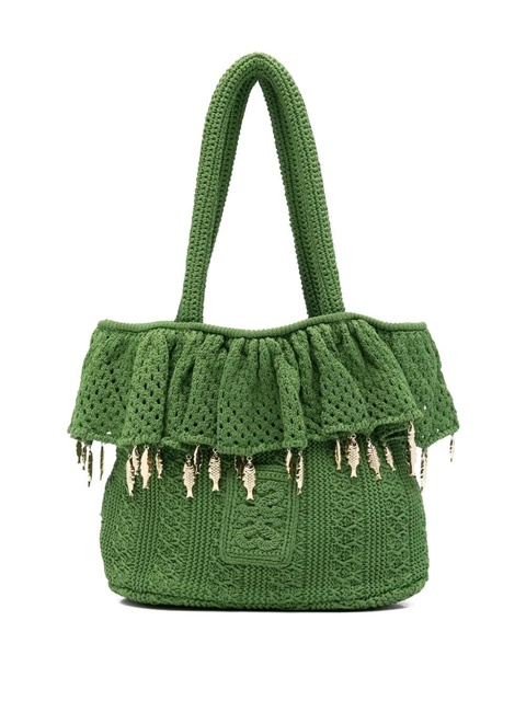 SANDRO crochet tote bag - Green - zdjęcie produktu nr 1