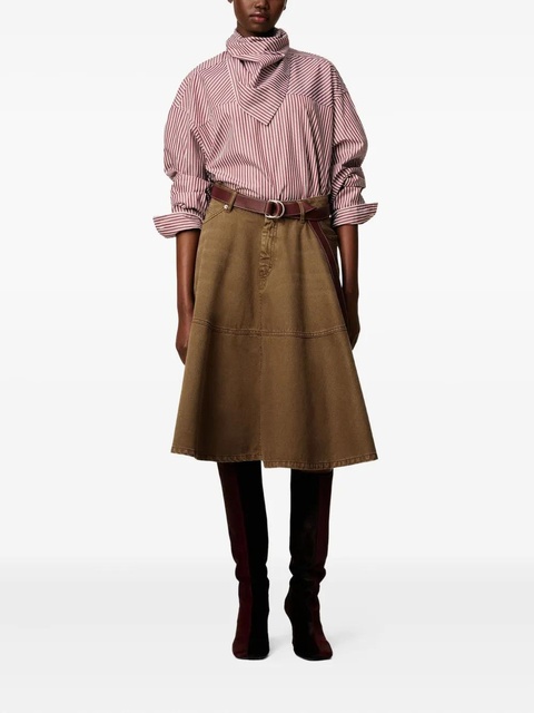 AMI Paris cotton midi skirt - Brown - zdjęcie produktu nr 1