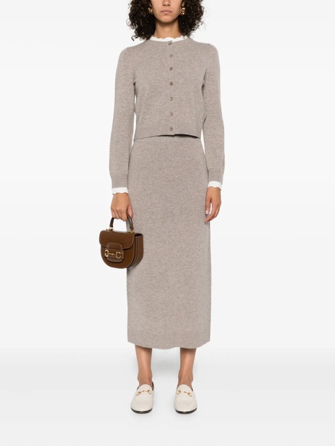 SANDRO button-detailed lace-trimmed cardigan - Neutrals - zdjęcie produktu nr 2