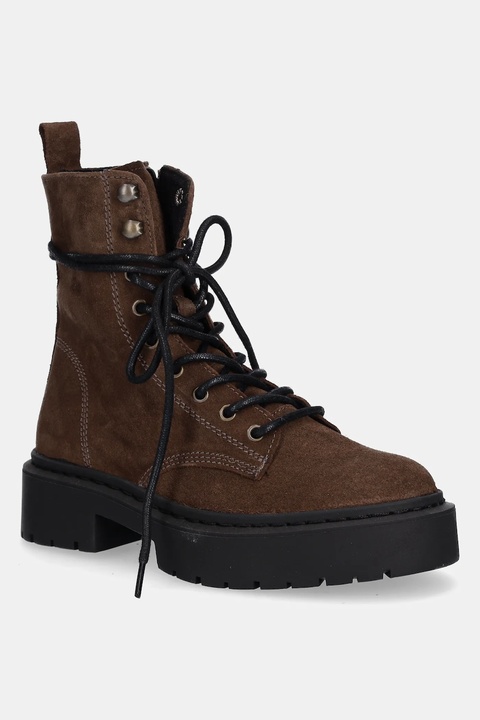Steve Madden workery zamszowe Gusto damskie kolor brązowy na platformie 11003330 - zdjęcie produktu nr 1