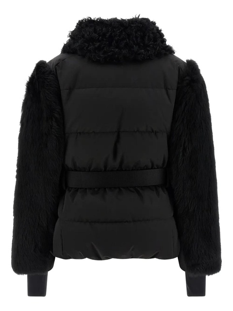 Moncler Grenoble Valdivian shearling belted-waist faux-fur jacket - Black - zdjęcie produktu nr 2