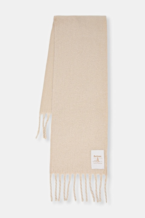 Barbour szalik damski kolor beżowy gładki LSC0458 - zdjęcie produktu nr 1