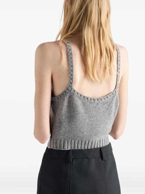 Prada argyle-pattern ribbed top - Grey - zdjęcie produktu nr 2