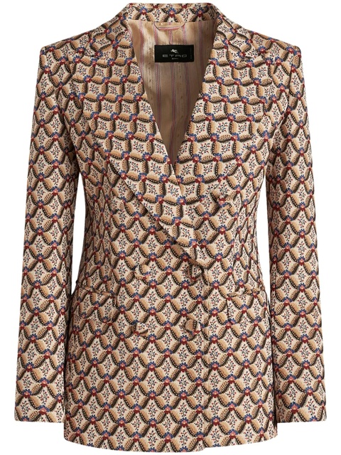 ETRO floral-jacquard double-breasted blazer - Brown - zdjęcie produktu nr 1