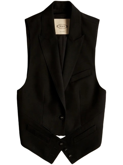 Tod's belted virgin wool waistcoat - Black - zdjęcie produktu nr 1
