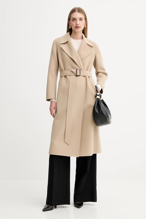 Weekend Max Mara płaszcz wełniany MANU kolor beżowy 2525016021600 - zdjęcie produktu nr 1