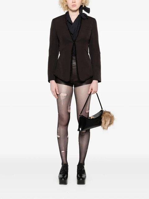 Alexander McQueen raw-edge tailored fringed-hem jacket - Brown - zdjęcie produktu nr 2