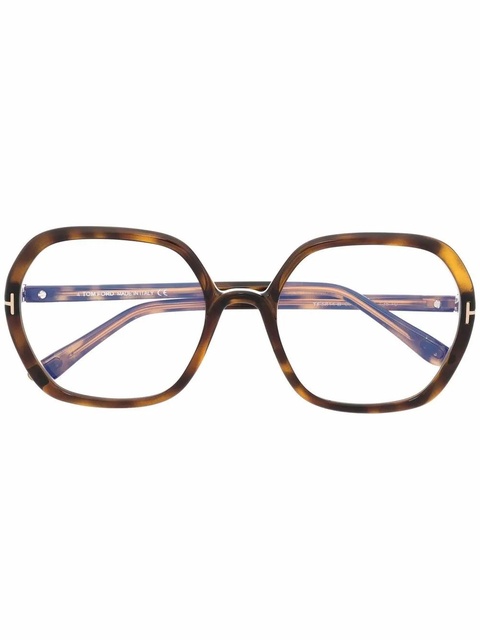 TOM FORD Eyewear oversized round glasses - Brown - zdjęcie produktu nr 1