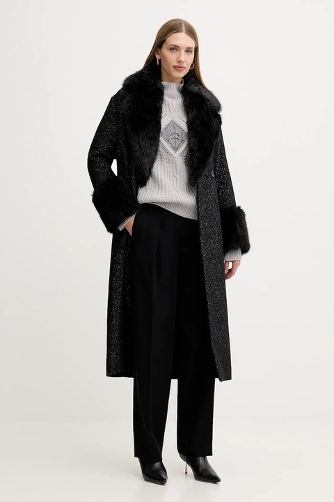 Twinset sweter z dodatkiem wełny damski kolor szary z golfem 252TT3290 - zdjęcie produktu nr 2