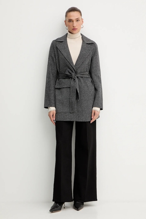 Armani Exchange płaszcz z dodatkiem wełny kolor szary XW000692 AF16201 - zdjęcie produktu nr 2