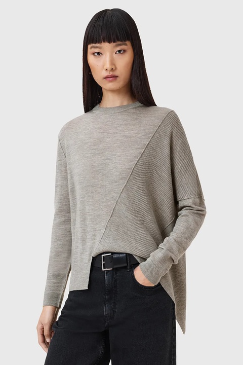 AllSaints sweter wełniany ISLA damski kolor szary lekki W004KD - zdjęcie produktu nr 1
