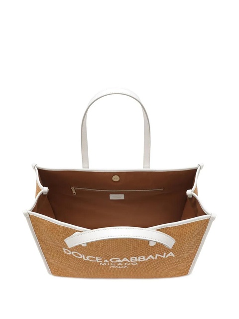 Dolce & Gabbana large Shopping woven tote bag - Brown - zdjęcie produktu nr 2