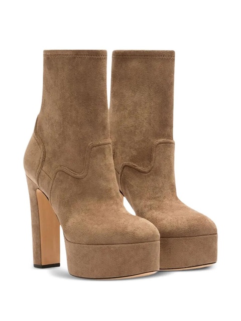 Casadei 130mm Patty platform ankle boots - Brown - zdjęcie produktu nr 2